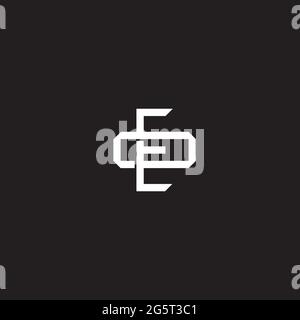 Initial letter overlapping interlock logo monogram line art style isolated on black background template Stock Vector