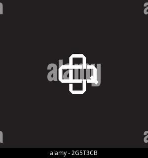 Initial letter overlapping interlock logo monogram line art style isolated on black background template Stock Vector