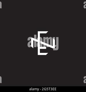 Initial letter overlapping interlock logo monogram line art style isolated on black background template Stock Vector