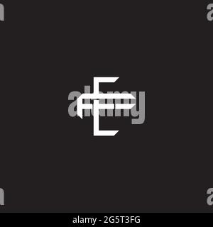 Initial letter overlapping interlock logo monogram line art style isolated on black background template Stock Vector