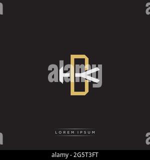 Initial letter overlapping interlock logo monogram line art style isolated on black background template Stock Vector