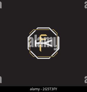 Initial letter overlapping interlock logo monogram line art style isolated on black background template Stock Vector