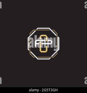 Initial letter overlapping interlock logo monogram line art style isolated on black background template Stock Vector