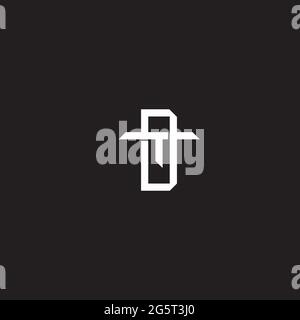 Initial letter overlapping interlock logo monogram line art style isolated on black background template Stock Vector