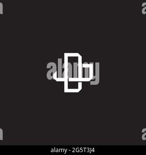 Initial letter overlapping interlock logo monogram line art style isolated on black background template Stock Vector