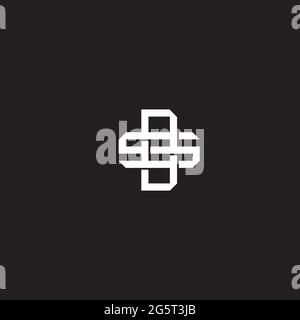 Initial letter overlapping interlock logo monogram line art style isolated on black background template Stock Vector