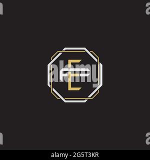 Initial letter overlapping interlock logo monogram line art style isolated on black background template Stock Vector