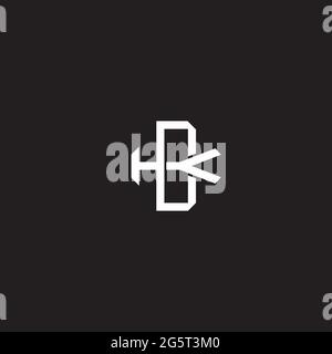 Initial letter overlapping interlock logo monogram line art style isolated on black background template Stock Vector