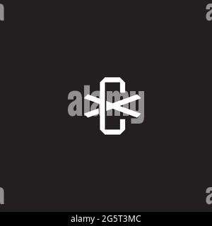 Initial letter overlapping interlock logo monogram line art style isolated on black background template Stock Vector
