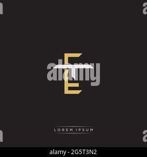 Initial letter overlapping interlock logo monogram line art style isolated on black background template Stock Vector