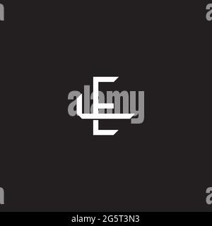 Initial letter overlapping interlock logo monogram line art style isolated on black background template Stock Vector