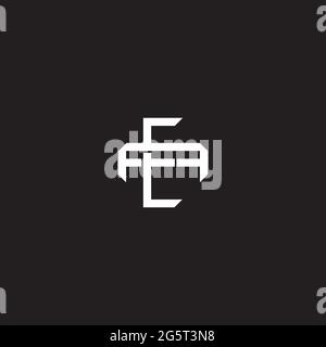 Initial letter overlapping interlock logo monogram line art style isolated on black background template Stock Vector