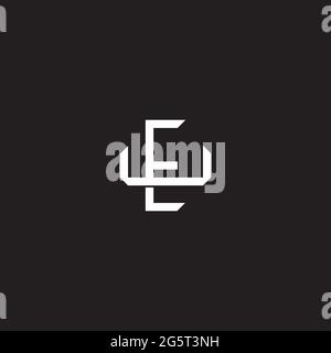 Initial letter overlapping interlock logo monogram line art style isolated on black background template Stock Vector