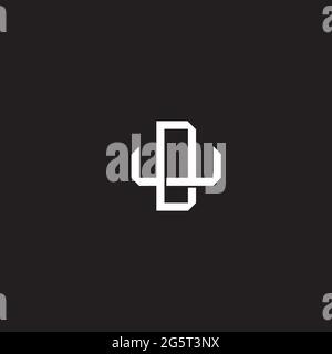 Initial letter overlapping interlock logo monogram line art style isolated on black background template Stock Vector