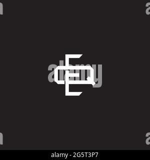 Initial letter overlapping interlock logo monogram line art style isolated on black background template Stock Vector