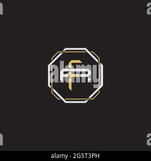 Initial letter overlapping interlock logo monogram line art style isolated on black background template Stock Vector