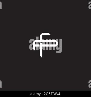 Initial letter overlapping interlock logo monogram line art style isolated on black background template Stock Vector