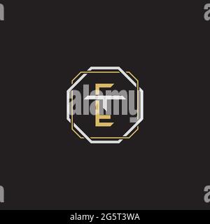 Initial letter overlapping interlock logo monogram line art style isolated on black background template Stock Vector