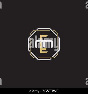 Initial letter overlapping interlock logo monogram line art style isolated on black background template Stock Vector