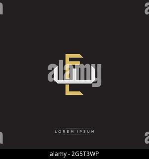 Initial letter overlapping interlock logo monogram line art style isolated on black background template Stock Vector