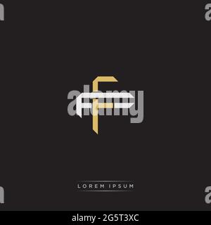 Initial letter overlapping interlock logo monogram line art style isolated on black background template Stock Vector