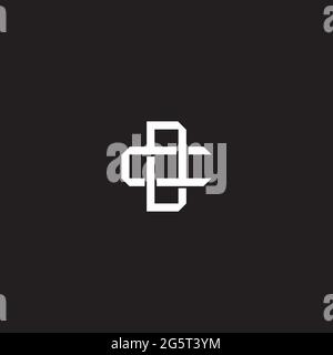 Initial letter overlapping interlock logo monogram line art style isolated on black background template Stock Vector