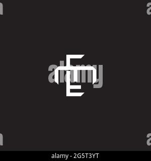 Initial letter overlapping interlock logo monogram line art style isolated on black background template Stock Vector