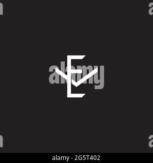 Initial letter overlapping interlock logo monogram line art style isolated on black background template Stock Vector