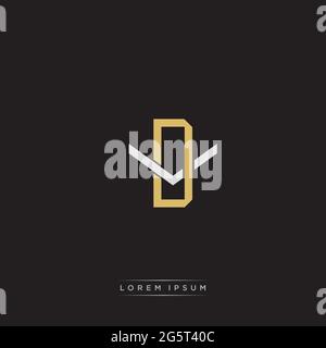 Initial letter overlapping interlock logo monogram line art style isolated on black background template Stock Vector