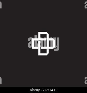 Initial letter overlapping interlock logo monogram line art style isolated on black background template Stock Vector
