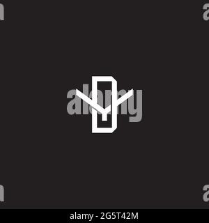 Initial letter overlapping interlock logo monogram line art style isolated on black background template Stock Vector