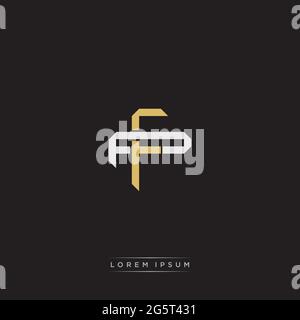 Initial letter overlapping interlock logo monogram line art style isolated on black background template Stock Vector