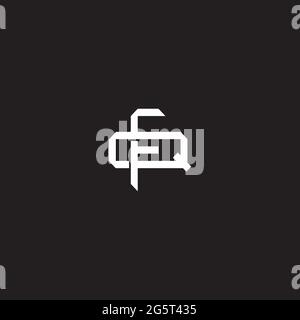 Initial letter overlapping interlock logo monogram line art style isolated on black background template Stock Vector