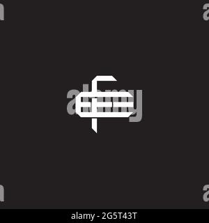 Initial letter overlapping interlock logo monogram line art style isolated on black background template Stock Vector