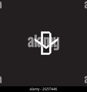 Initial letter overlapping interlock logo monogram line art style isolated on black background template Stock Vector