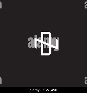 Initial letter overlapping interlock logo monogram line art style isolated on black background template Stock Vector