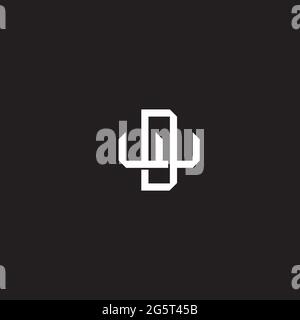 Initial letter overlapping interlock logo monogram line art style isolated on black background template Stock Vector