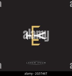 Initial letter overlapping interlock logo monogram line art style isolated on black background template Stock Vector