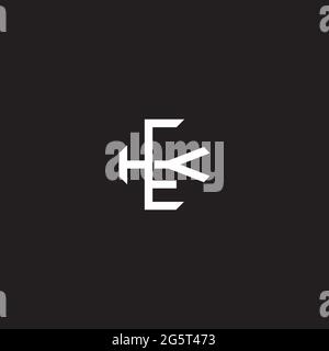 Initial letter overlapping interlock logo monogram line art style isolated on black background template Stock Vector