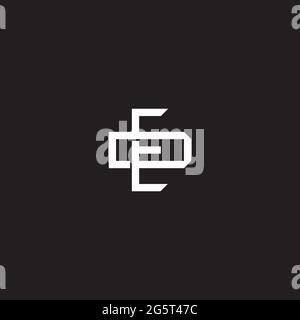 Initial letter overlapping interlock logo monogram line art style isolated on black background template Stock Vector