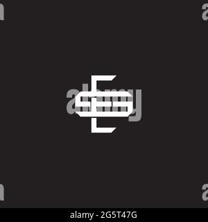 Initial letter overlapping interlock logo monogram line art style isolated on black background template Stock Vector