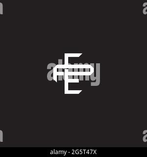 Initial letter overlapping interlock logo monogram line art style isolated on black background template Stock Vector