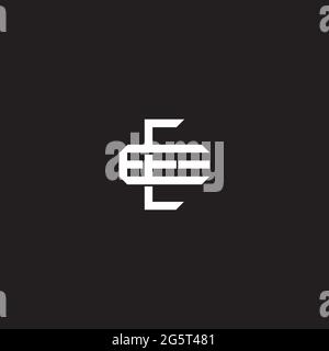 Initial letter overlapping interlock logo monogram line art style isolated on black background template Stock Vector