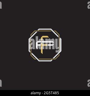 Initial letter overlapping interlock logo monogram line art style isolated on black background template Stock Vector
