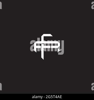 Initial letter overlapping interlock logo monogram line art style isolated on black background template Stock Vector