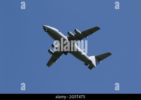 ZE708, a BAe 146 C3 operated by 32 Squadron, Royal Air Force, at Prestwick International Airport in Ayrshire, Scotland. Stock Photo