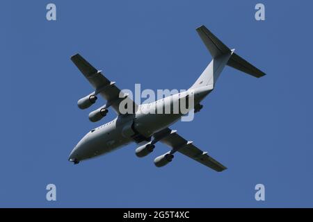 ZE708, a BAe 146 C3 operated by 32 Squadron, Royal Air Force, at Prestwick International Airport in Ayrshire, Scotland. Stock Photo