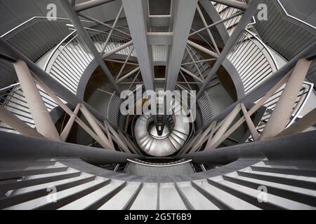 stairs at Reinoldikirche subway station, Germany, North Rhine-Westphalia, Ruhr Area, Dortmund Stock Photo