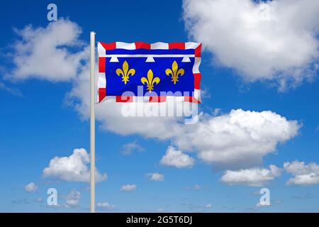 flag of Centre-Val de Loire, France, Centre-Val de Loire Stock Photo