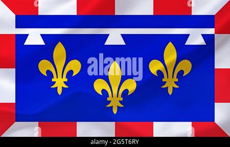 flag of Centre-Val de Loire, France, Centre-Val de Loire Stock Photo